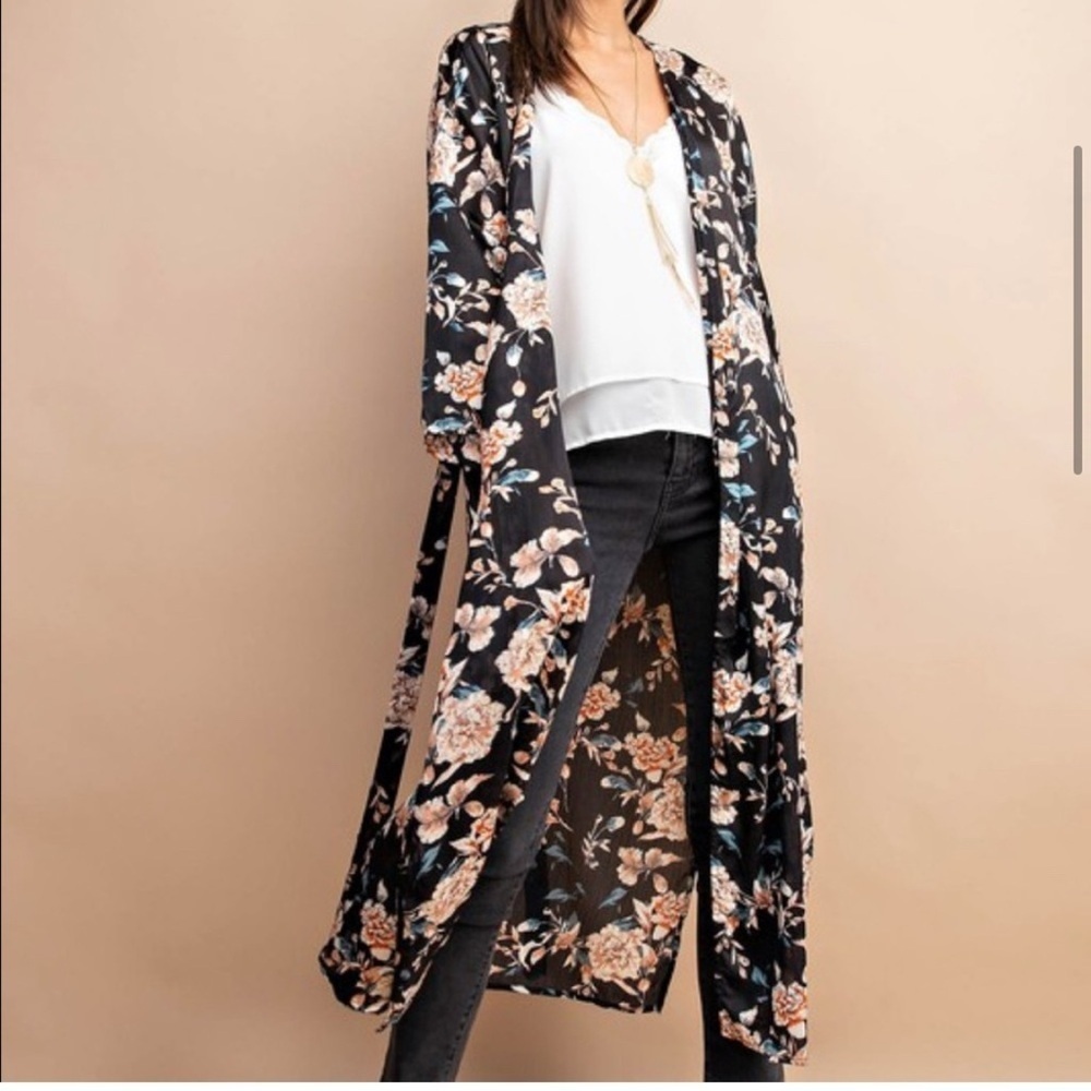 EUC Kori In Full Bloom Tie Waist Kimono